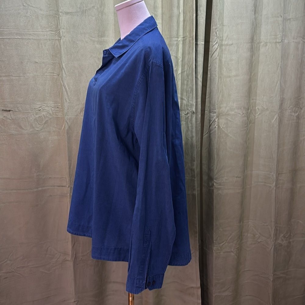 Olebar Brown 100% cotton Men's Blue Casual Shirt, XL - Picture 4 of 9